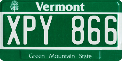 VT license plate XPY866