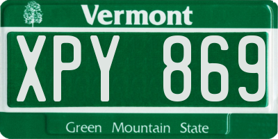 VT license plate XPY869