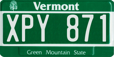 VT license plate XPY871