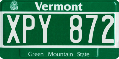VT license plate XPY872