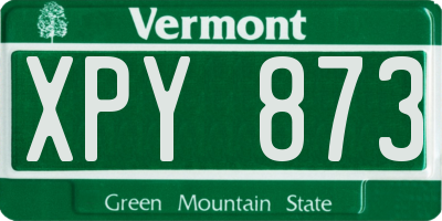 VT license plate XPY873