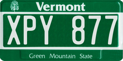 VT license plate XPY877