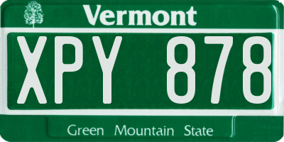 VT license plate XPY878