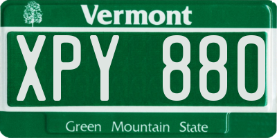 VT license plate XPY880