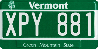 VT license plate XPY881