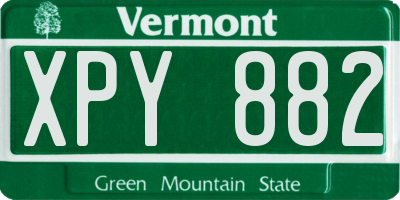 VT license plate XPY882