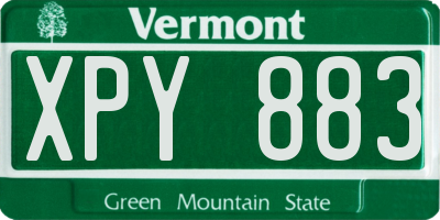 VT license plate XPY883