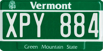 VT license plate XPY884