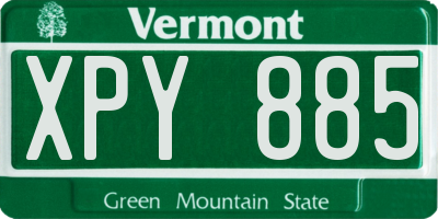 VT license plate XPY885