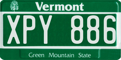 VT license plate XPY886