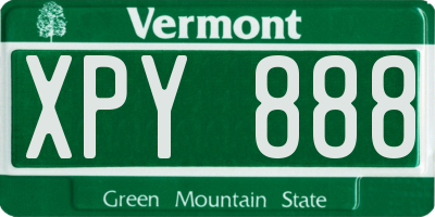 VT license plate XPY888