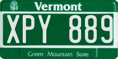 VT license plate XPY889