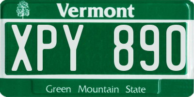 VT license plate XPY890