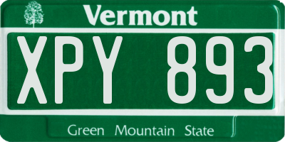 VT license plate XPY893