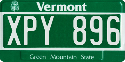 VT license plate XPY896