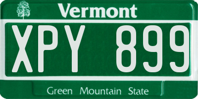 VT license plate XPY899