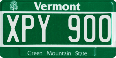 VT license plate XPY900
