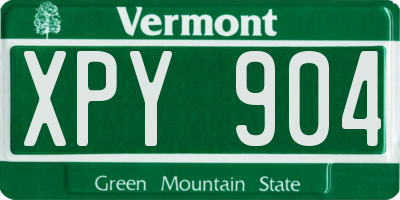 VT license plate XPY904