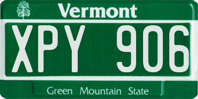 VT license plate XPY906