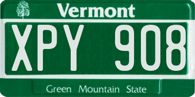 VT license plate XPY908