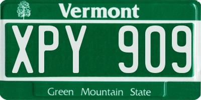 VT license plate XPY909