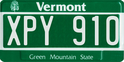 VT license plate XPY910