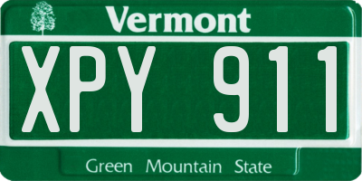VT license plate XPY911