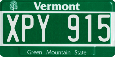 VT license plate XPY915
