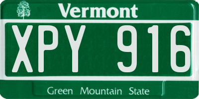 VT license plate XPY916