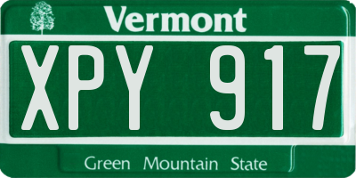 VT license plate XPY917