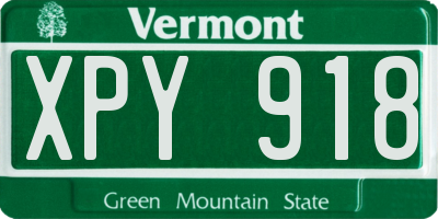 VT license plate XPY918
