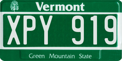 VT license plate XPY919