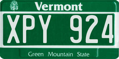 VT license plate XPY924