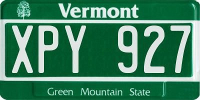 VT license plate XPY927