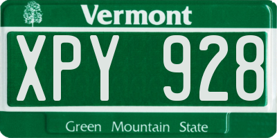 VT license plate XPY928