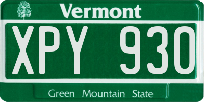 VT license plate XPY930