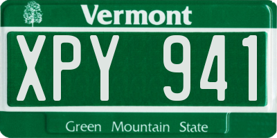 VT license plate XPY941