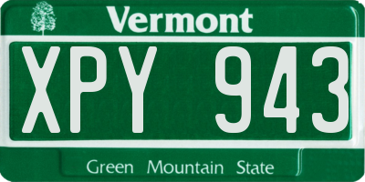 VT license plate XPY943