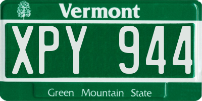 VT license plate XPY944