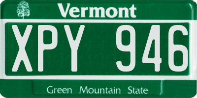 VT license plate XPY946