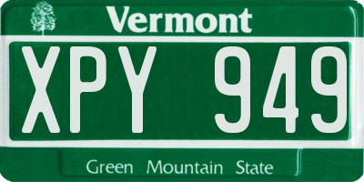 VT license plate XPY949