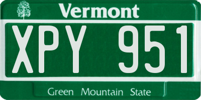 VT license plate XPY951
