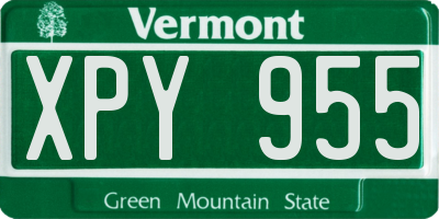 VT license plate XPY955