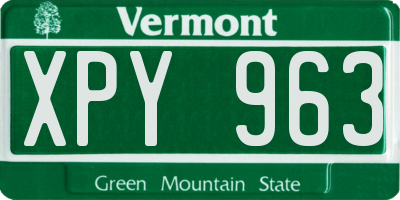 VT license plate XPY963