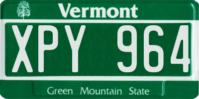 VT license plate XPY964