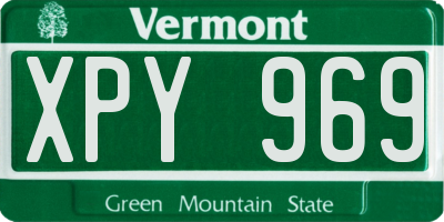 VT license plate XPY969