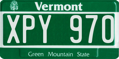 VT license plate XPY970