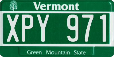 VT license plate XPY971