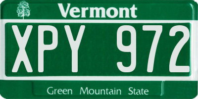VT license plate XPY972
