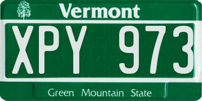 VT license plate XPY973